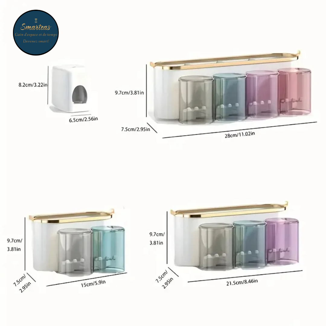 Distributeur de dentifrice mural + Rangements